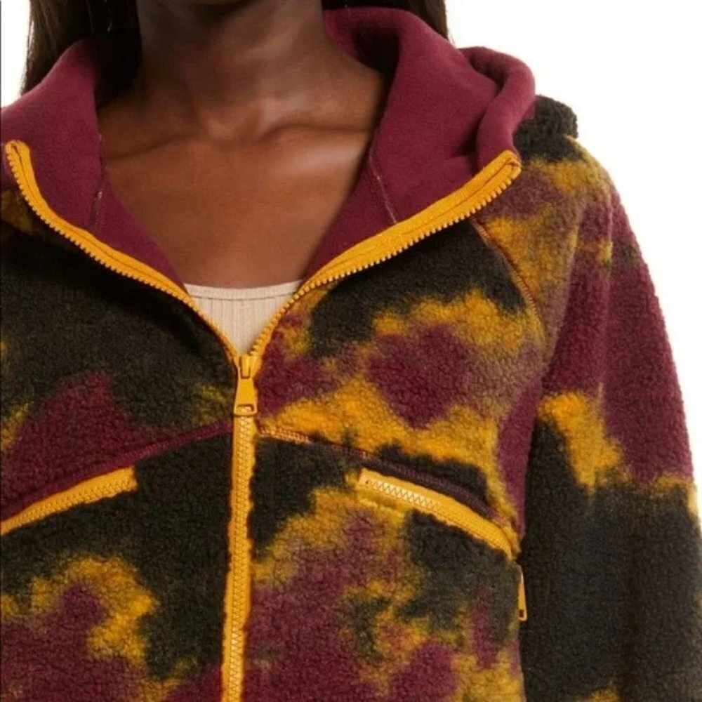 BP Nordstrom Tie Dye Fleece Hooded Coat M - Picture 4 of 12